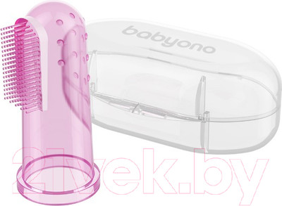 Зубная щетка для новорожденных BabyOno 0м+ / 723 (розовый)