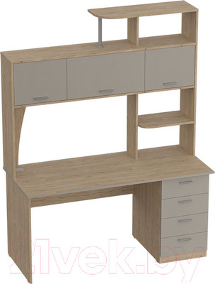 Письменный стол Мебельград СК-11 (дуб натуральный светлый/капучино)