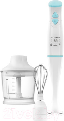 Блендер погружной Supra HBS-724PS (белый/голубой)