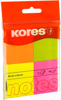 Блок для записей Kores 48450.02 (ассорти неон)