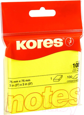 Блок для записей Kores 47076.05 (желтый неон)