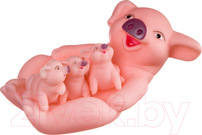 Игрушка для ванной Bondibon Свинья с поросятами / ВВ2754 (4шт)