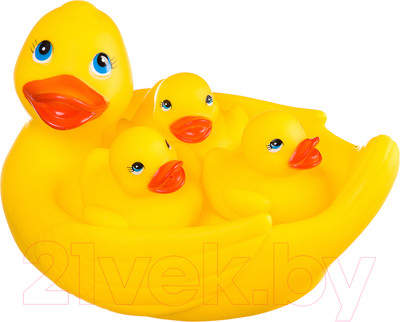 Набор игрушек для ванной Bondibon Утка с утятами / ВВ2756 (4шт)