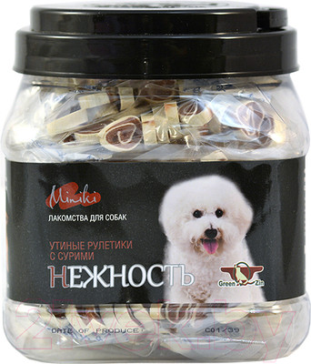 Лакомство для собак Green QZin Миники Нежность. Сушеные утиные роллы (525г)