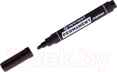 Маркер перманентный Centropen Клиновидный 1-4.6мм / 8576 0112 (черный)