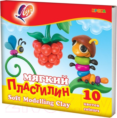 Пластилин восковой ЛУЧ Кроха / 12С 875-08 (10цв)