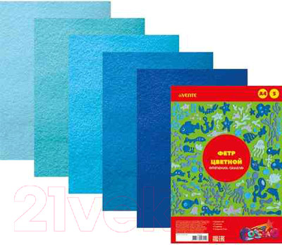 Набор фетра deVente Оттенки синего А4 / 8040686 (5цв)