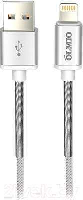 Кабель Olmio Hd USB 2.0 - lightning 2.1A / 038645 (1.2м, белый)