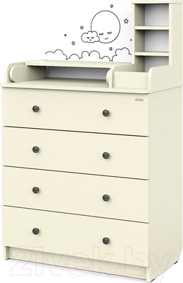 Комод пеленальный Атон Сириус ALF 804 ЛДСП (с шариковыми направляющими, слоновая кость)