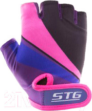 Велоперчатки STG Х87909 (XS, фиолетовый/черный/розовый)