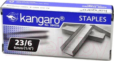 Скобы канцелярские Kangaro 23/6 (1000шт)