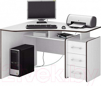 Письменный стол MFMaster Триан-5 левый / МСТ-УСТ-05-БТ-16 (белый)