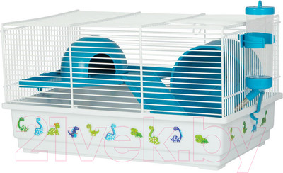 Клетка для грызунов Voltrega Dinos / 001114BT (белый/голубой)