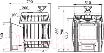 Печь-каменка ТМФ Саяны II Inox Витра ЗК 36003