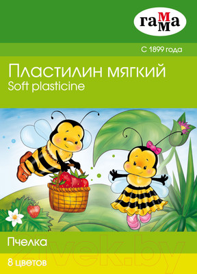 Пластилин ГАММА Пчелка / 280038Н (8цв)