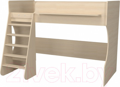 Кровать-чердак детская Можга Капризун 1 / Р432 (дуб млечный)