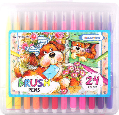 Фломастеры Darvish С мягкой кистью / DV-9930-24 (24шт)