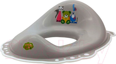 Детская накладка на унитаз Maltex Мишка и друзья / 5337 (серый/белый)