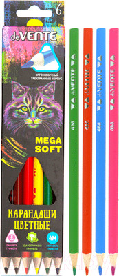 Набор цветных карандашей deVente Trio Mega Soft / 5021915 (6цв)