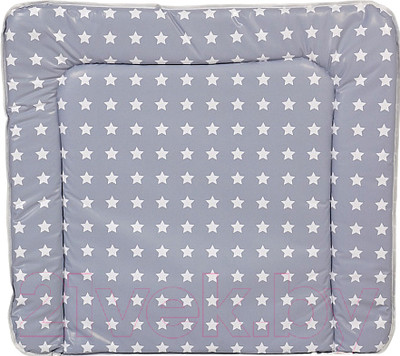 Пеленальный матрас Polini Kids Звезды мягкий 77x72 (белый/серый)