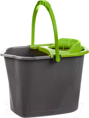 Ведро с отжимом York Прямоугольное (10л, серый)