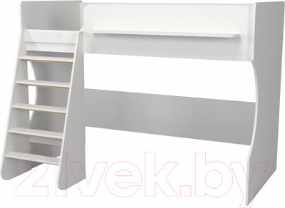 Кровать-чердак детская Можга Капризун 1 / Р432 (белый)