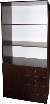 Стеллаж Компас-мебель КС-005-6Д1 (венге темный)