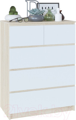 Комод Сокол-Мебель Т-5Р (дуб сонома/белый)