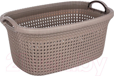 Корзина для белья Эльфпласт Paola EP427 (30л, серо-коричневый)