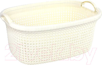 Корзина для белья Эльфпласт Paola EP427 (30л, слоновая кость)