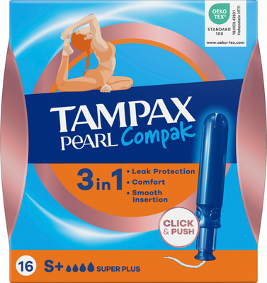 Тампоны гигиенические Tampax Compak Pearl Super Plus (16шт)