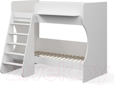 Двухъярусная кровать детская Можга Капризун 3 / Р434 (белый)