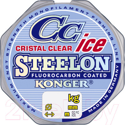 Леска монофильная Konger Steelon Crictal Clear Fluorocarbon Ice 0.22мм 50м / 239050022