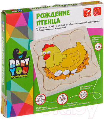 Набор пазлов Bondibon Рождение птенца / ВВ1106