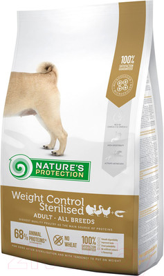 Сухой корм для собак Nature's Protection Weight Control Sterilised With Krill / NPS45661 (12кг)