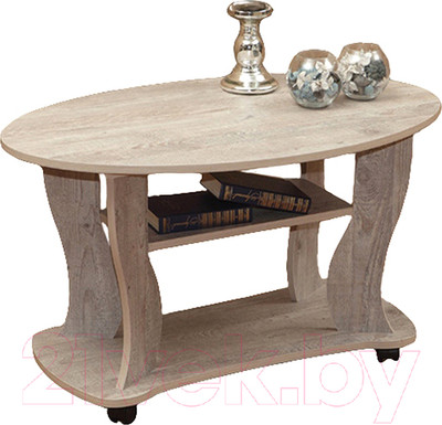 Журнальный столик Олмеко Сатурн-М05 (бетон пайн/белый)