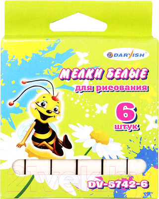 Набор мела канцелярского Darvish DV-5742-6 (белый)