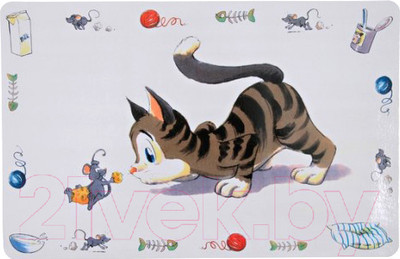 Коврик под миску Trixie Comic Cat 24544
