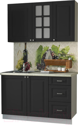 Кухонный гарнитур Интерлиния Мила Деко 1.3 Б (пепел/опал светлый)