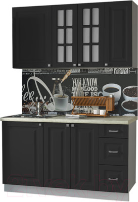 Кухонный гарнитур Интерлиния Мила Деко 1.4 Б (пепел/опал светлый)