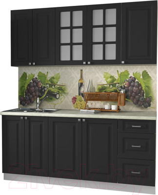 Кухонный гарнитур Интерлиния Мила Деко 1.8А (луна/травертин серый)