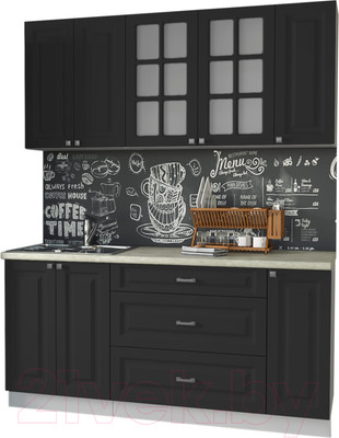 Кухонный гарнитур Интерлиния Мила Деко 1.7Б (пепел/опал светлый)