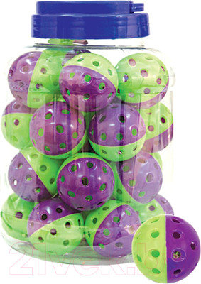 Набор игрушек для кошек Triol Мяч-погремушка 3833 / 22181012 (25шт, фиолетовый/зеленый)