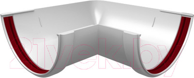 Угол желоба Grand Line Стандарт ПВХ 90 градусов универсальный (белый)