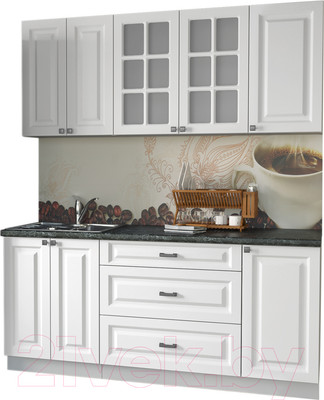 Кухонный гарнитур Interline Мила Деко 1.8 Б (белый/кастилло темный)