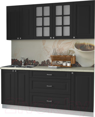 Кухонный гарнитур Интерлиния Мила Деко 1.8 Б (пепел/опал светлый)