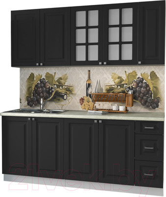 Кухонный гарнитур Интерлиния Мила Деко 1.9 А (пепел/опал светлый)