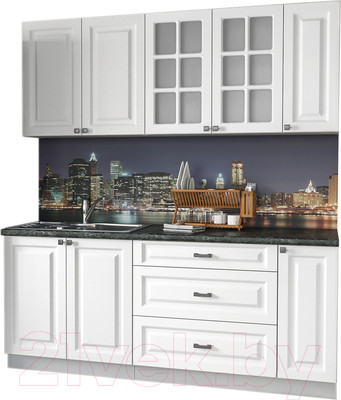 Кухонный гарнитур Интерлиния Мила Деко 1.9 Б (белый/кастилло темный)