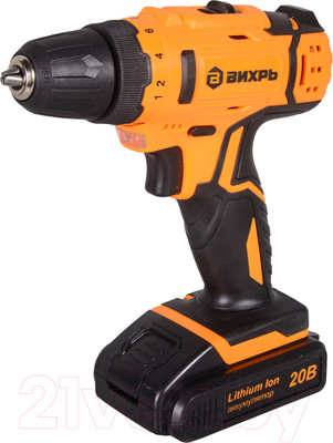 Аккумуляторная дрель-шуруповерт Вихрь ДА-20Л-2К (72/14/21)