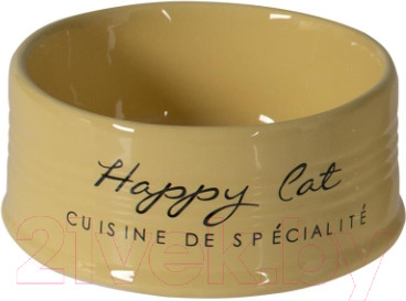 Миска для животных Duvo Plus Happy Cat / 11713/DV (желтый)